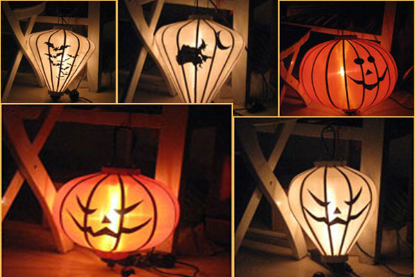 đèn lồng trang trí halloween Trang trí Halloween với đèn lồng quả Bí