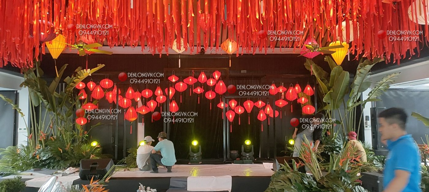 Đèn lồng đỏ Hội An đủ kiểu trang trí tiệc cưới ở Resort