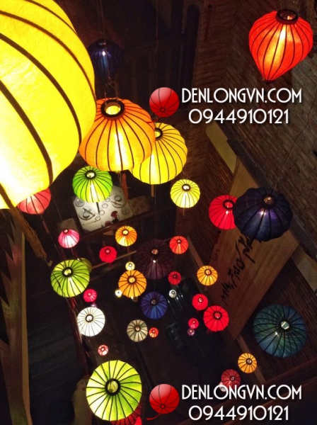 Đèn lồng Hội An lụa sẫm màu